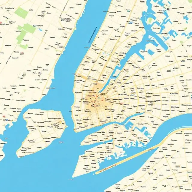 A map showing New York City.